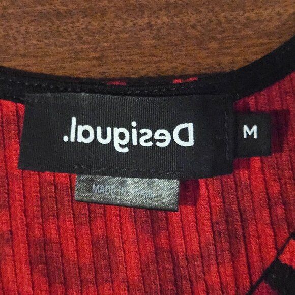 Desigual Women’s Leopard Mini Dress Red M Animal Print Whimsygoth Art-to-Wear - Picture 4 of 10